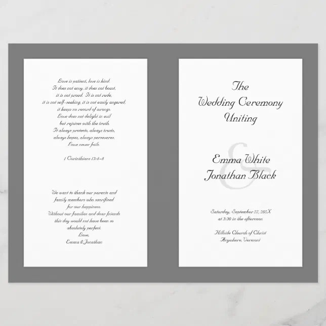 Catholic Church Wedding Ceremony Program Template | Zazzle