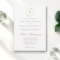Catholic Church Wedding Elegant Cross Greenery