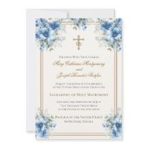 Catholic Classic Blue Floral Wedding