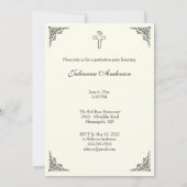 Catholic Classic Elegant Religious Graduation  Invitation (Back)