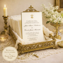 Catholic Classic Elegant Religious Wedding Invitat