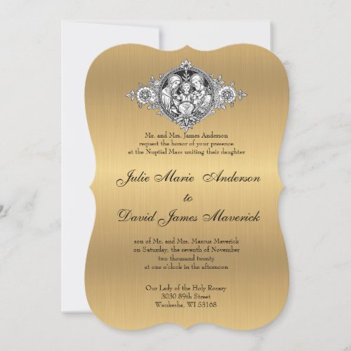 Catholic Classic Elegant Religious Wedding Invitation