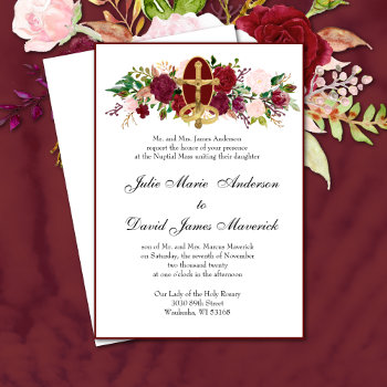 Catholic Classic Elegant Religious Wedding Invitation by ShowerOfRoses at Zazzle