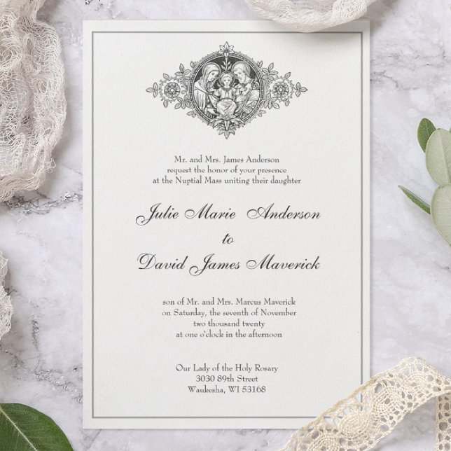 Catholic Classic Elegant Religious Wedding Invitation (Creator Uploaded)