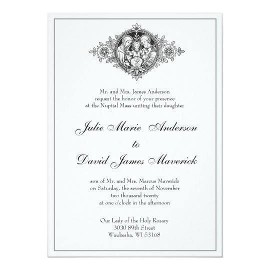 Catholic Classic Elegant Religious Wedding Invitation