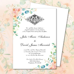 Catholic Classic Eucalyptus Religious Wedding Invitation
