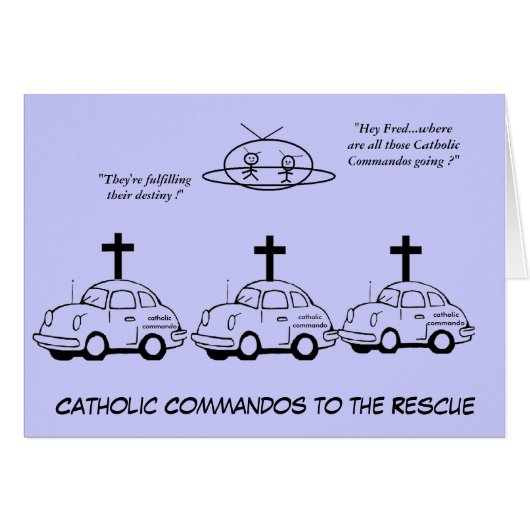 Catholic Commandos To The Rescue Cards (Front Horizontal)