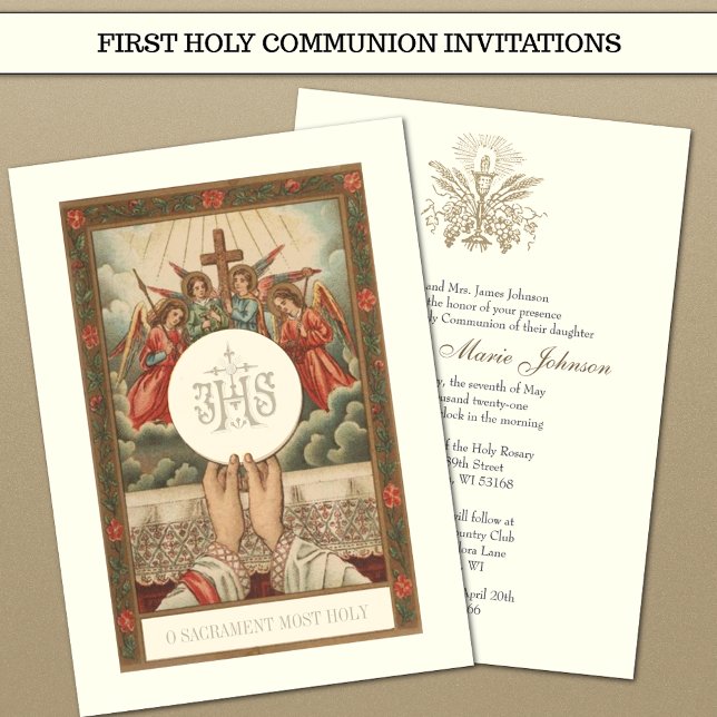Catholic Communion Eucharist Priest Mass Invitation (Creator Uploaded)