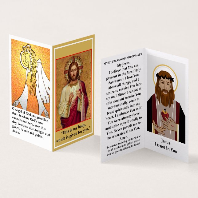 Catholic Communion prayer Folded Card (Inside and Outside)