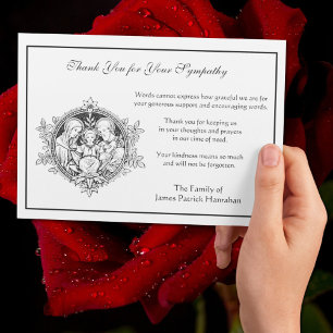 Catholic Condolence Holy Family Funeral Thank You Card