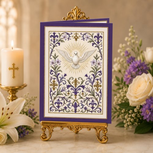 Catholic Confirmation Holy Spirit Dove Holiday Card