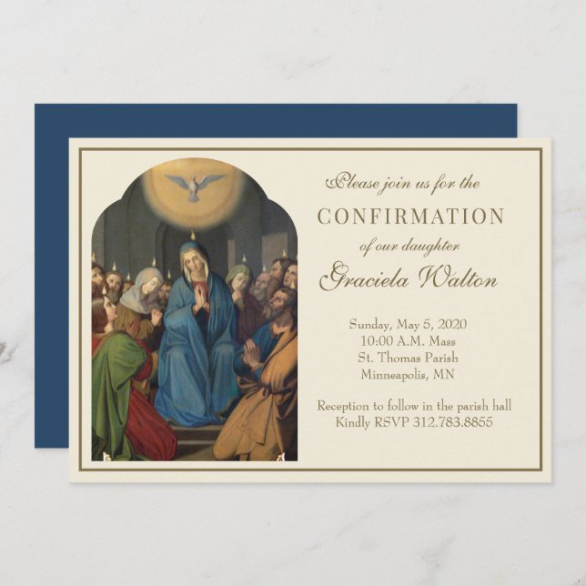 Catholic Confirmation Holy Spirit Scripture Invitation (Front/Back)