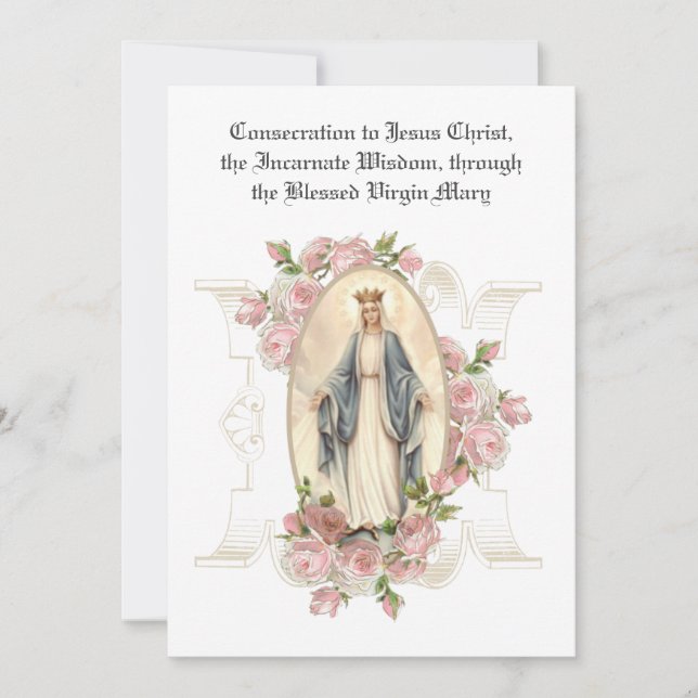 Catholic Consecration Prayer Jesus Virgin Mary Note Card (Front)