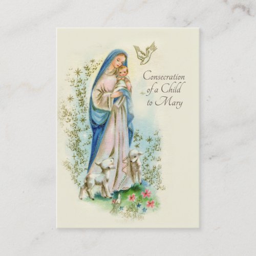 Catholic Consecration Prayer of Child to Mary Business Card