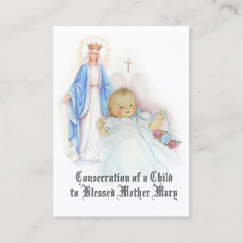 Catholic Consecration Prayer of Child to Mary Business Card