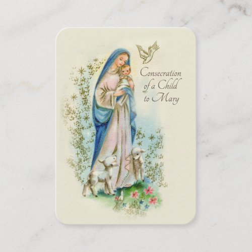 Catholic Consecration Prayer of Child to Mary_____ Place Card