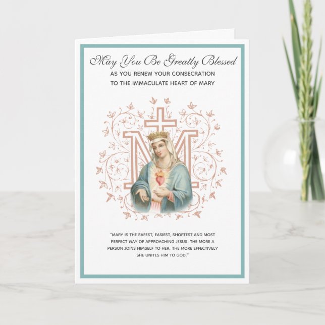 Catholic Consecration Renewal Mary Religious Card (Front)