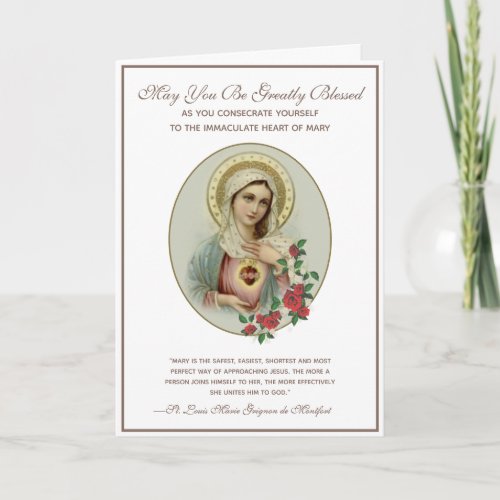 Catholic Consecration to Immaculate Mary Religious Card