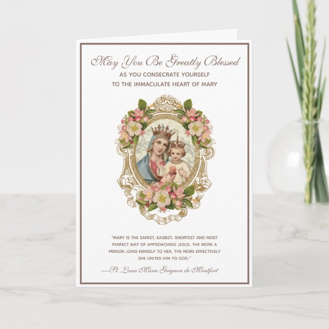 Catholic Consecration to Virgin Mary Religious Card (Front)