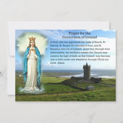 Catholic Conversion Ireland Prayer Holy Card