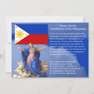 Catholic Conversion Philippines Prayer Holy Card