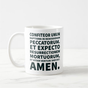Catholic Credo Latin Mass Black and White Modern Coffee Mug