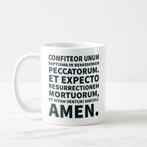Catholic Credo Latin Mass Black and White Modern Coffee Mug