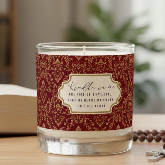 Catholic Crimson Gold Rococo Meditative Prayer Scented Candle (Creator Uploaded)