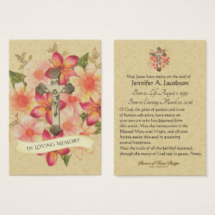 Catholic Crucifix Jesus Funeral Prayer Holy Card