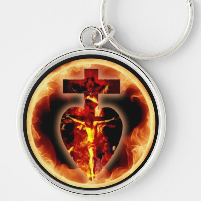 Catholic Crucifix Jesus Holy Trinity Religious Keychain (Front)