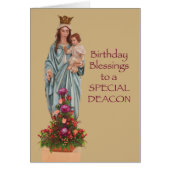 Catholic Deacon Birthday with Mary and Jesus (Front)