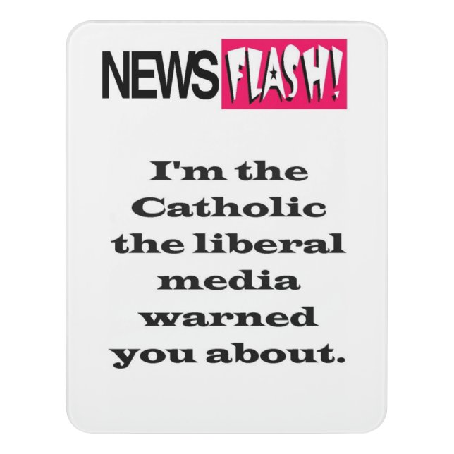 Catholic door sign (Contemporary Vert)