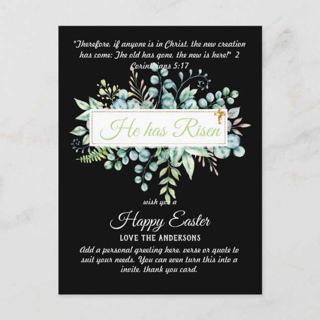 Catholic EASTER Cards Religious Verse Bible Quote (Front)