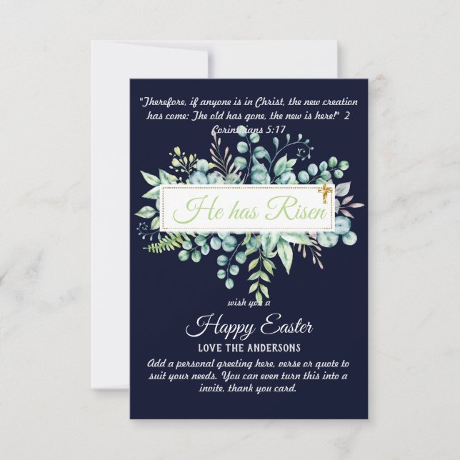 Catholic EASTER Cards Religious Verse Bible Quote (Front)