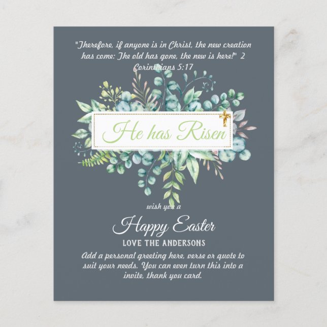 Catholic EASTER Cards Religious Verse Bible Quote (Front)