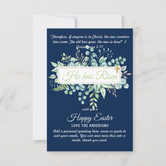 Catholic EASTER Cards Religious Verse Bible Quote (Front)