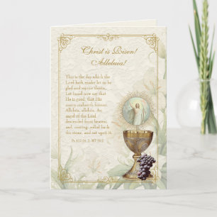 Catholic Easter Scripture Poem Risen Christ Holiday Card
