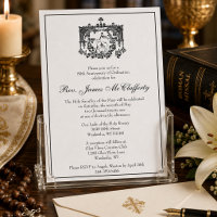 Catholic Elegant Priest Ordination Anniversary Inv
