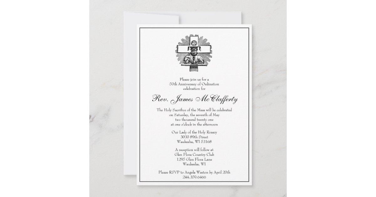 Catholic Elegant Priest Ordination Anniversary Invitation | Zazzle.com