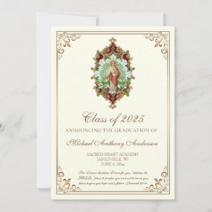 Catholic Elegant Religious Jesus Graduation Invitation