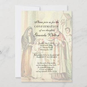 Catholic Elegant Sacrament of Confirmation Girl Invitation