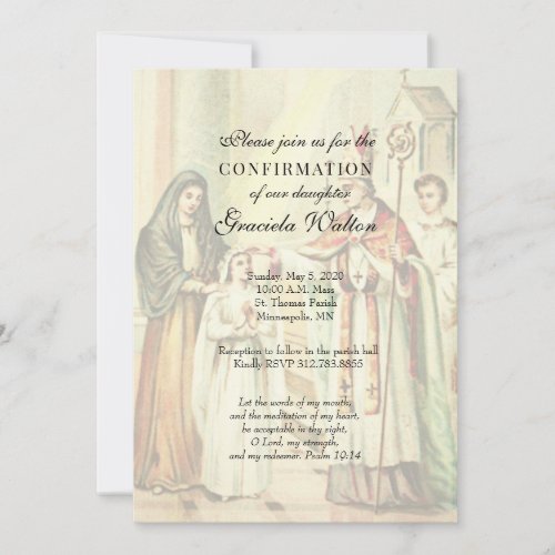 Catholic Elegant Sacrament of Confirmation Girl Invitation