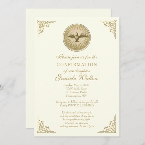 Catholic Elegant Sacrament of Confirmation Invitat Invitation