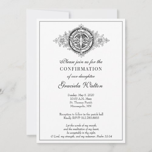 Catholic Elegant Sacrament of Confirmation Invitation