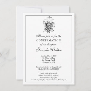 Catholic Elegant Sacrament of Confirmation  Invitation
