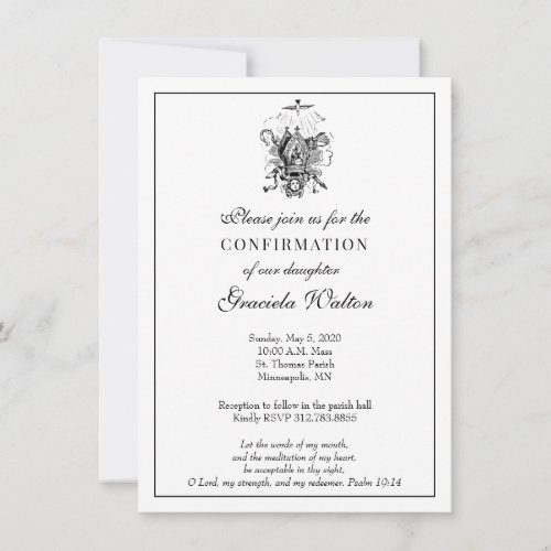 Catholic Elegant Sacrament of Confirmation  Invitation