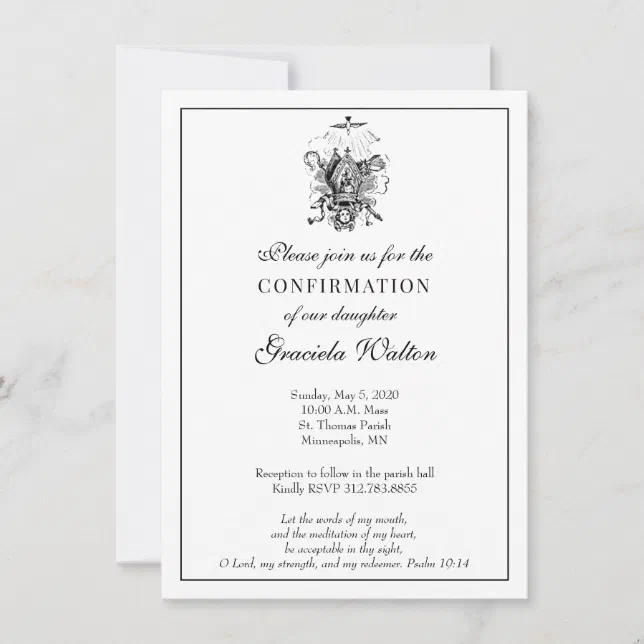 Catholic Elegant Sacrament of Confirmation Invitation | Zazzle