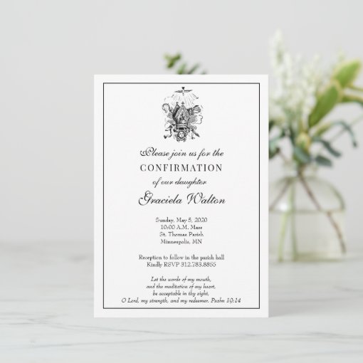 Catholic Elegant Sacrament of Confirmation Invitation | Zazzle