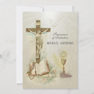Catholic Elegant Sacrament of Initiation  Invitation