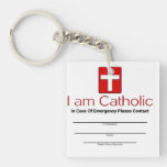 Catholic Emergency Contact Card Keychain at Zazzle
